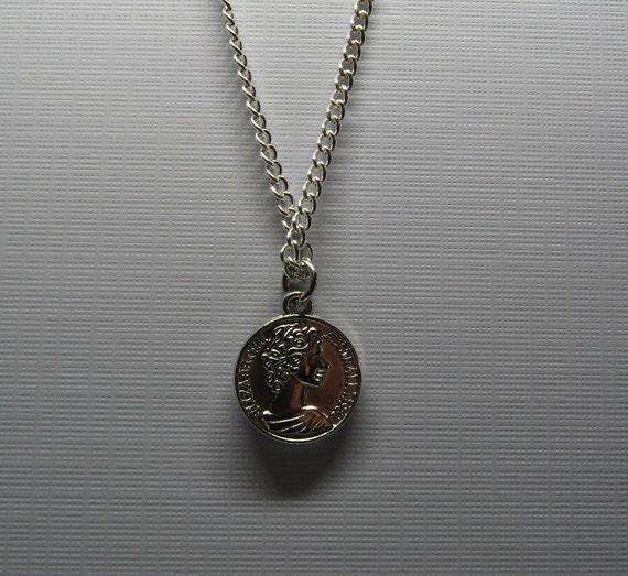 Coin Charm Necklace. Australia Half 