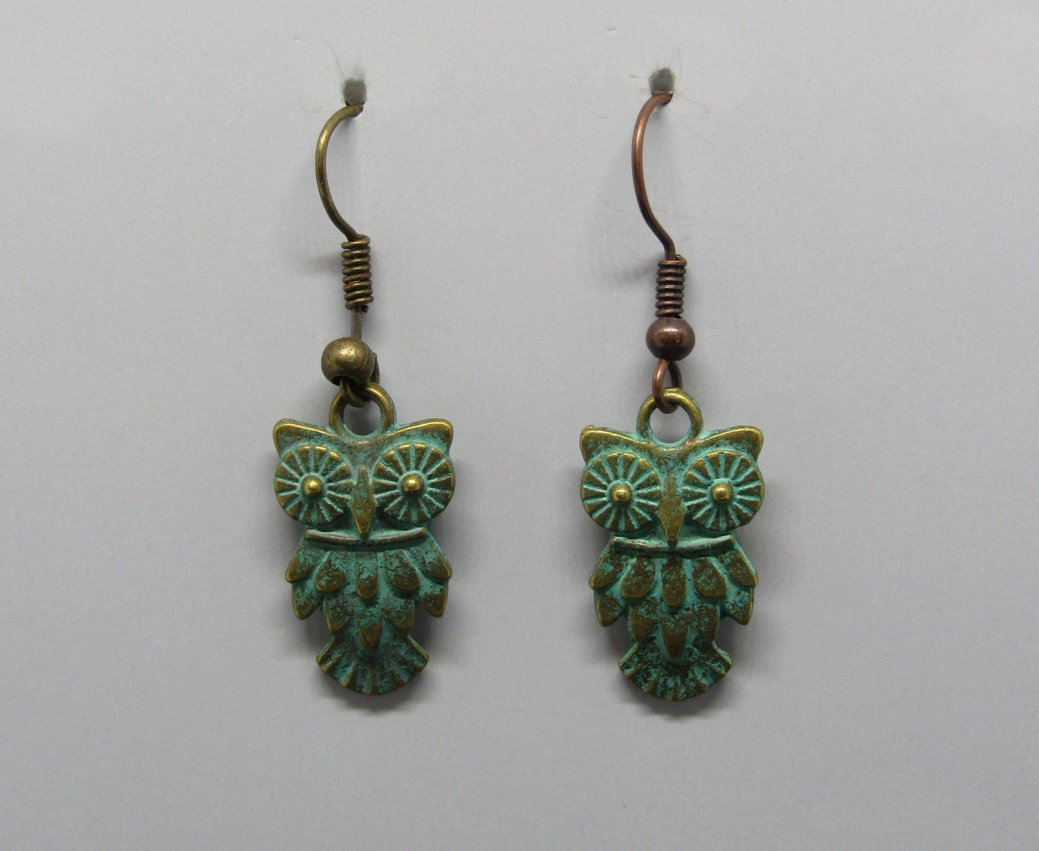 Owl Patina Earrings