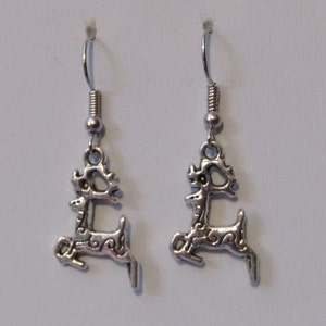 Reindeer Silver Plated Earrings