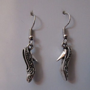 High Heel Shoe Silver Plated Earrings