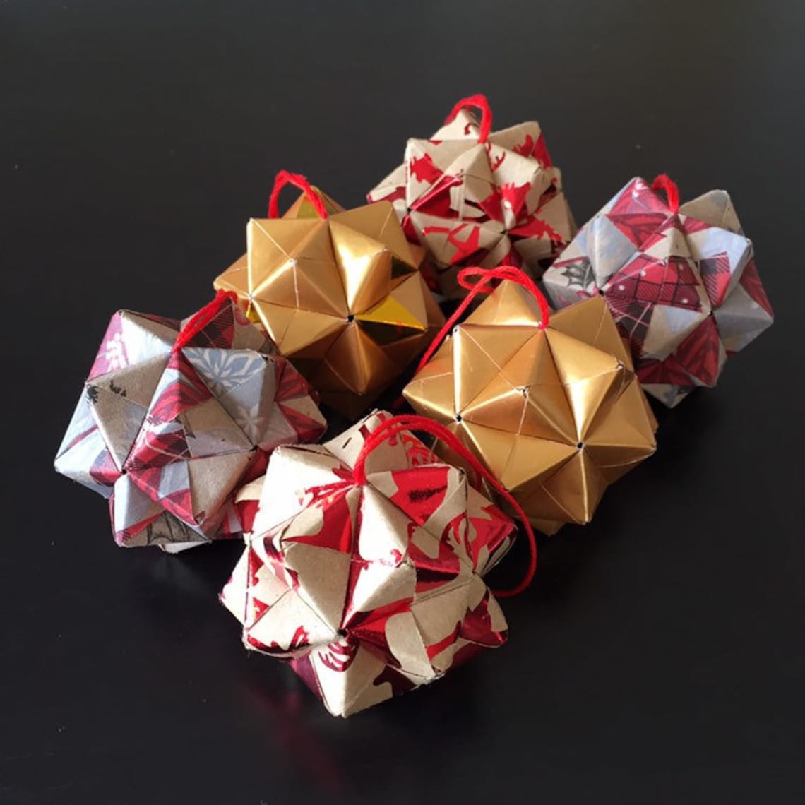 Origami Christmas Tree Decorations / Christmas Baubles / Etsy