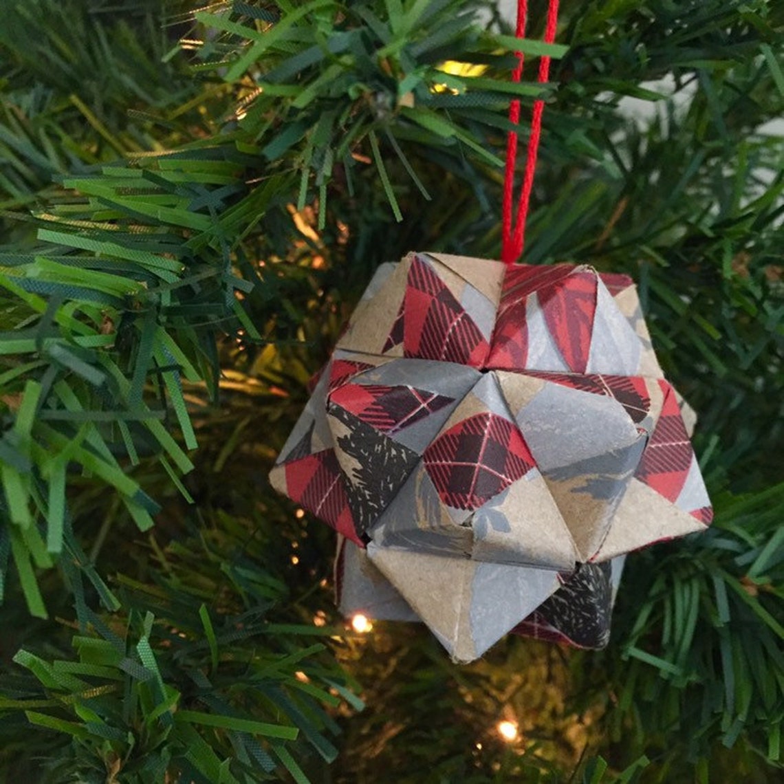Origami Christmas Tree Decorations / Christmas Baubles / Etsy