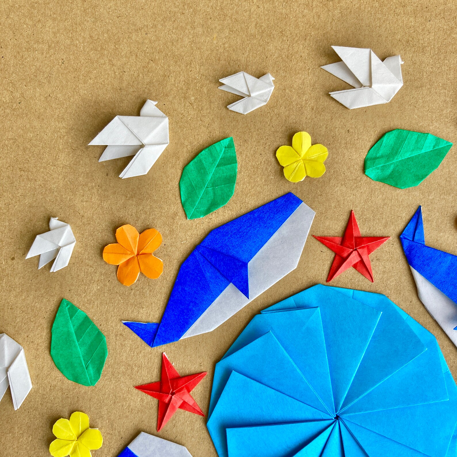 Earth Day Origami Collage / Mother Earth / Sea Land & Sky / - Etsy Israel