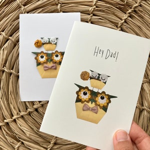 To Dad Origami bedruckte Karten / Vatertag / Dad Geburtstag / Vatertagsgeschenk / Grußkarte / Handgemachte Karten / Kartenset / aus Japan