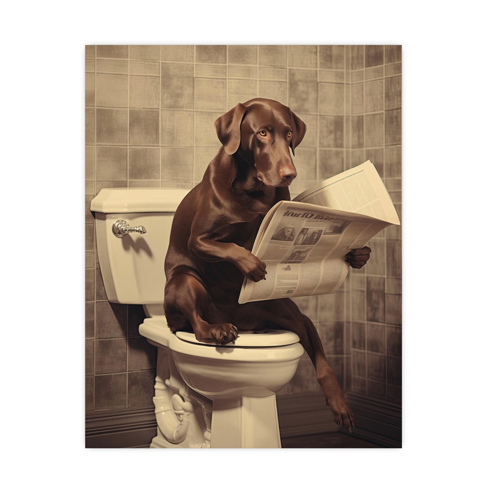 Labrador Retriever, Reading Newspaper, Toilet, Dogs, Chocolate, Lab ...
