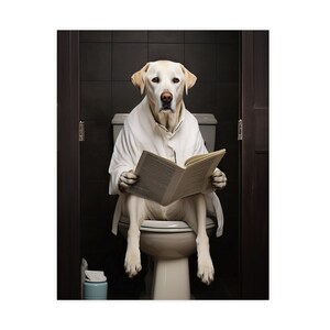 Labrador, Reading Newspaper, Toilet, Dogs, Bathroom, Cute, Funny, Wall ...
