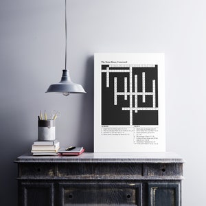 Rock N Roll Crossword A3 Print Inspiré par le premier album de Stone Roses