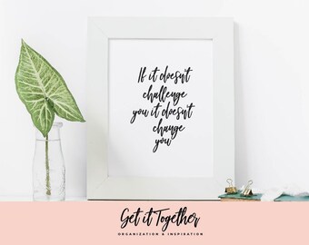 If It Doesn't Challenge You - Fitness Printables, Fitness Motivation, Printable Quote