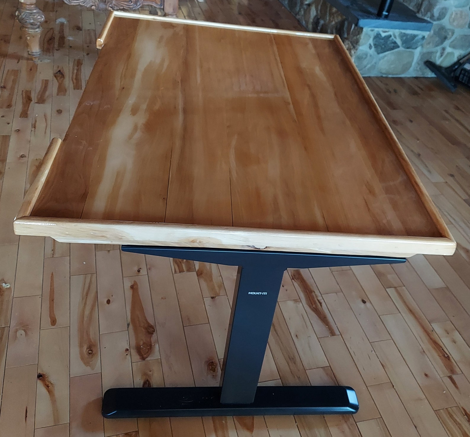 Hardwood Sit / Stand Desk W. Epoxy Finish on Desktop Etsy