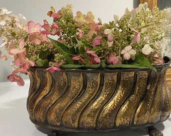 English brass planter-circa 1930s wonderful lines and patina!