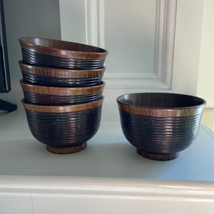 Mid-Century Wooden Bowls (Set of Five)