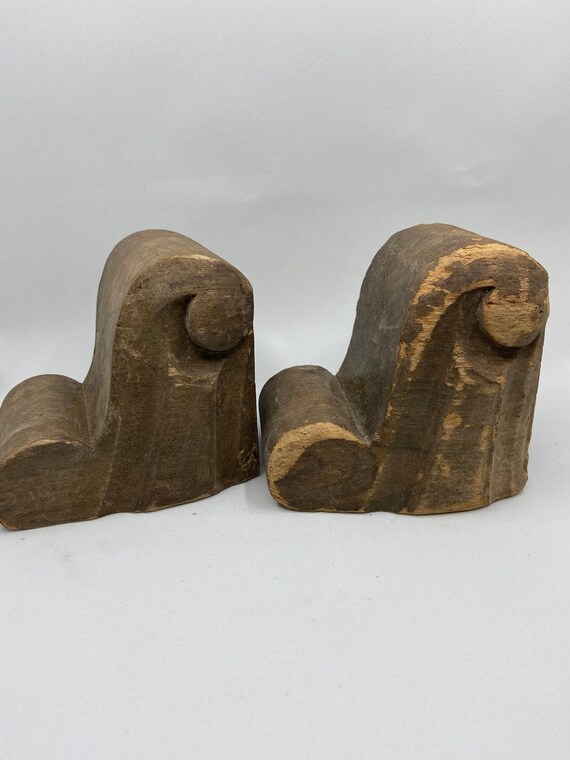 Mid Century Hand Carved Corbels Or Bookends Etsy