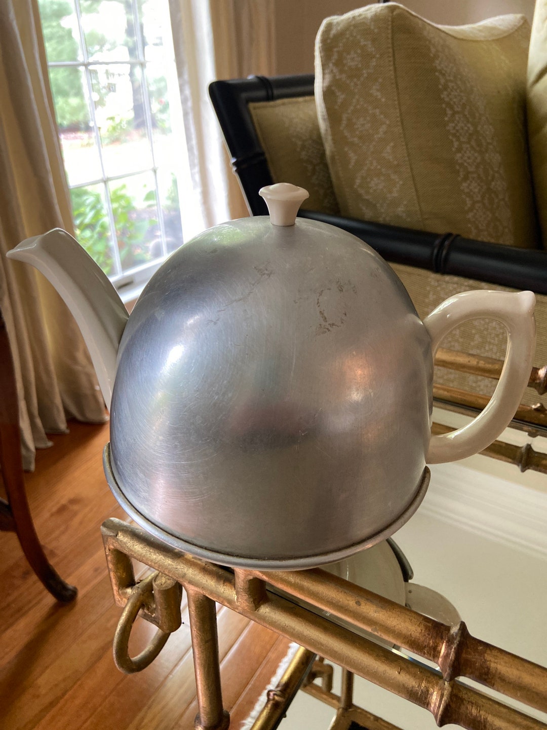 Vintage Teapot. Made in England of Stainless and Ceramic Etsy