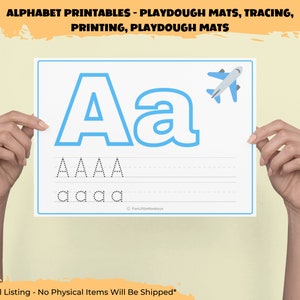 Alphabet Playdough Mats - Alphabet Printables - Homeschooling Printables - Handwriting Printables - Kindergarten Printables - Sensory Play