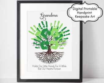 Personalized Gift For Grandmother - For A Grandma - For A Grandpa - Handprint Art - Birthday Printable Handprint - Baby Handprint