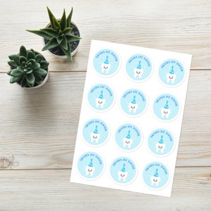 First Tooth Party Personalized Sticker - 1st Tooth Party Celebration - Agra Hadig - Atam Hatig - Armenian 1st Tooth