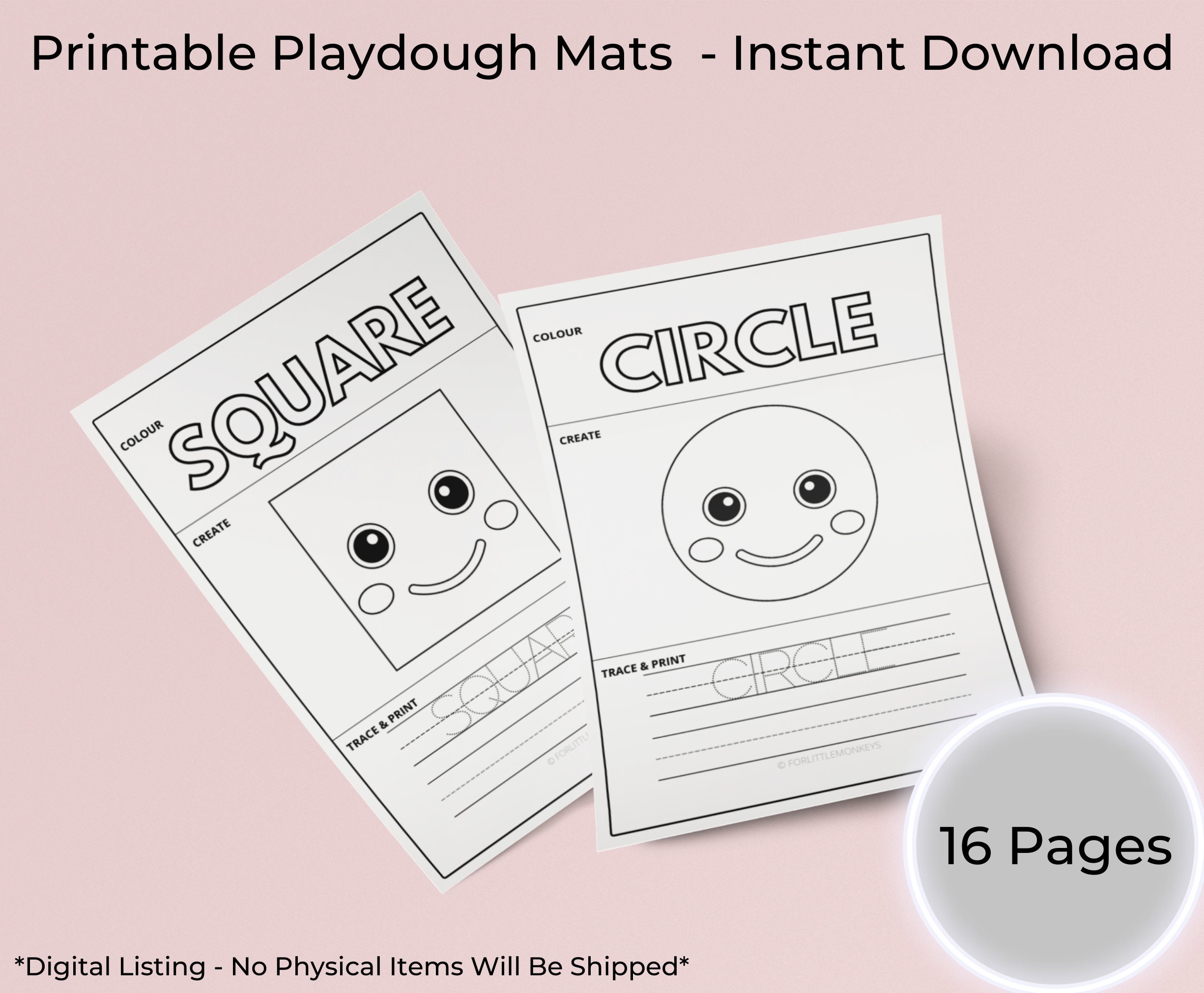 Playdough Mats - Shapes Printables - Homeschooling Printables ...
