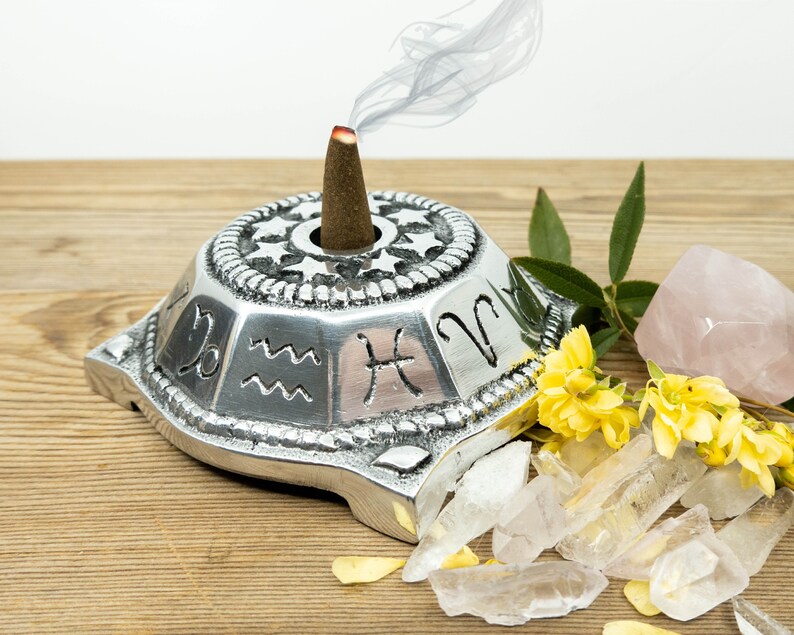 ZODIAC Metal CELESTIAL Chime Candle Holder Cone Incense Etsy