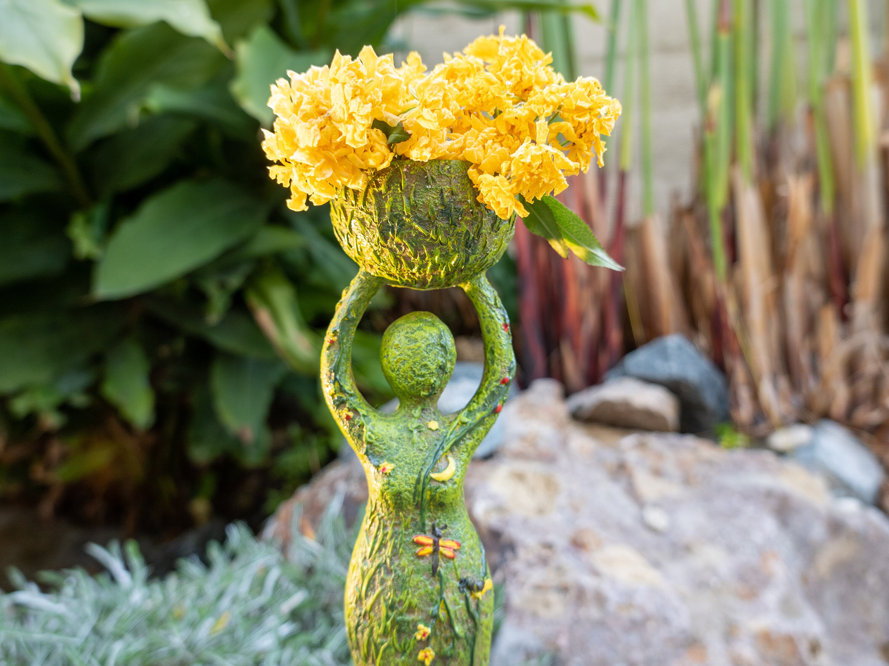 EARTH GREEN GODDESS Totem Tea Light Holder Goddess Totem Etsy UK