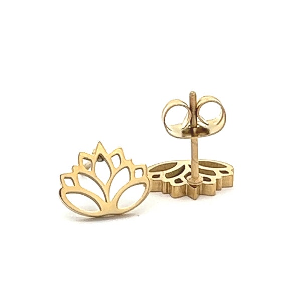 Lotus Flower Stud Earrings | Gold Lotus Earrings | Lotus Jewelry | Flower Earrings |  Stud Earrings | Gift for Her | Cute Earrings