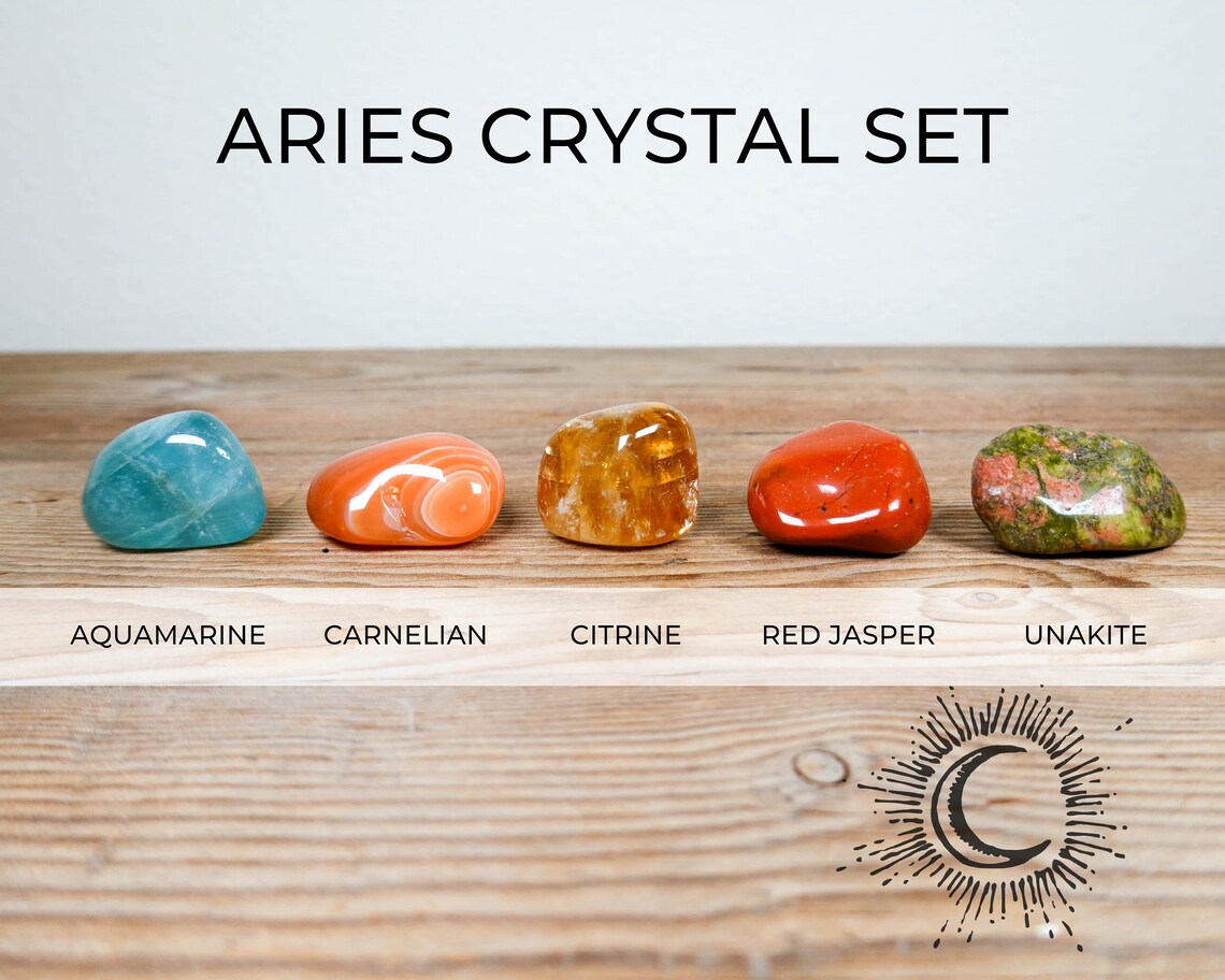 ARIES Zodiac Crystal Set Crystals for Aries Zodiac Crystal Etsy