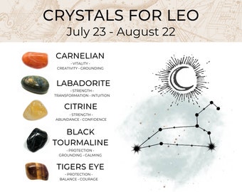 LEO Zodiac Crystal Set | Crystals for Leo | Zodiac Crystal Set | Leo Birthday Gift