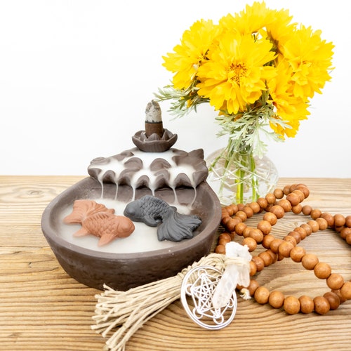 GIRAFFE Ceramic Backflow Pond Incense Burner Waterfall Etsy