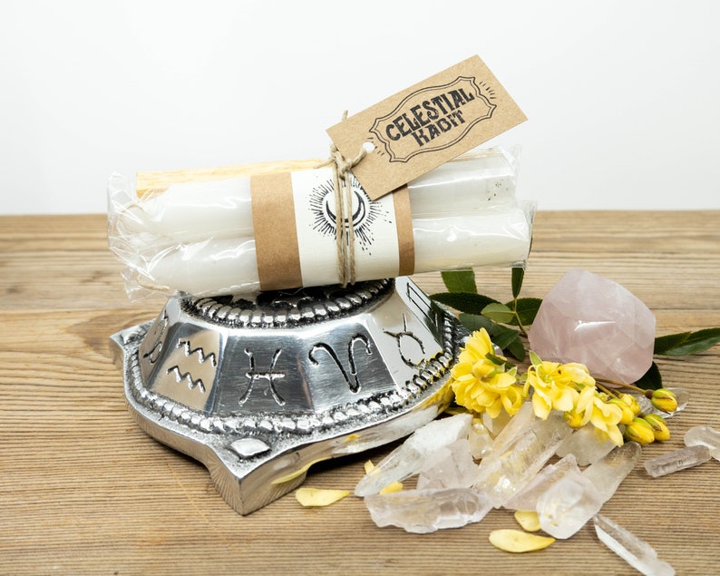 ZODIAC Metal CELESTIAL Chime Candle Holder Cone Incense Etsy