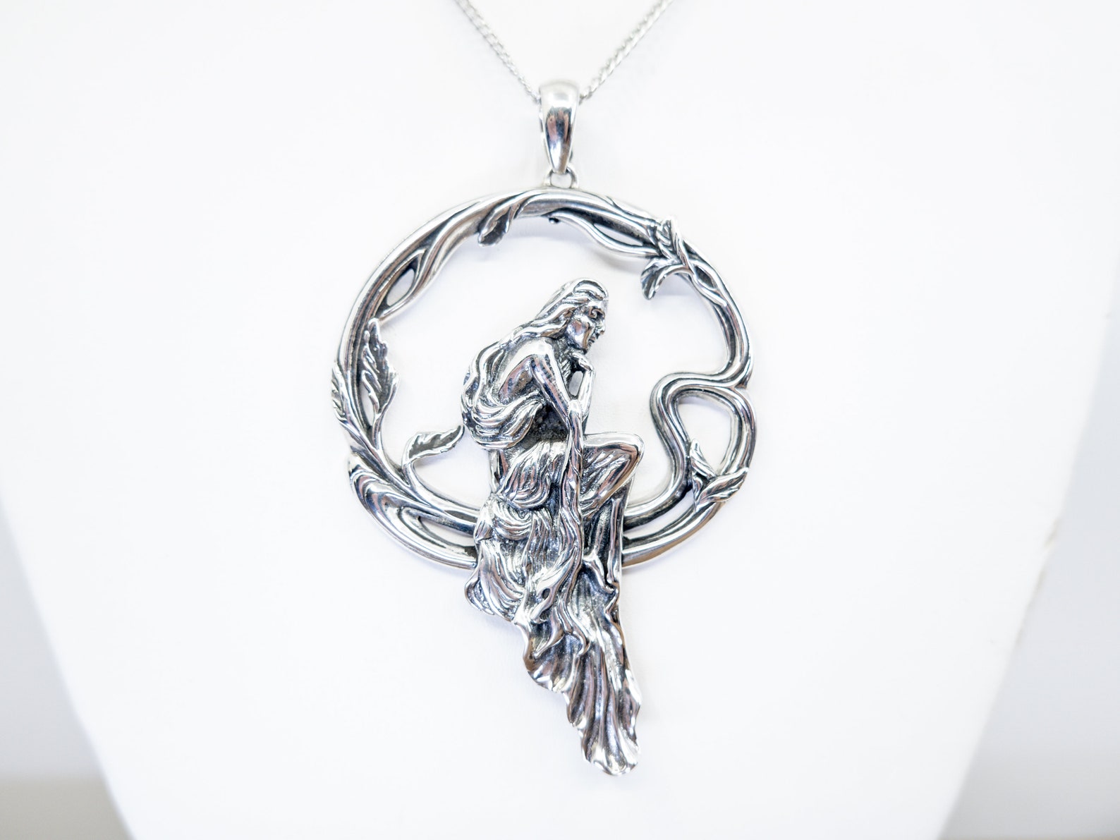 GODDESS Silver Pendant Sterling Silver Goddess Large Etsy