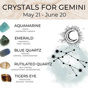 GEMINI Zodiac Crystal Set Crystals for