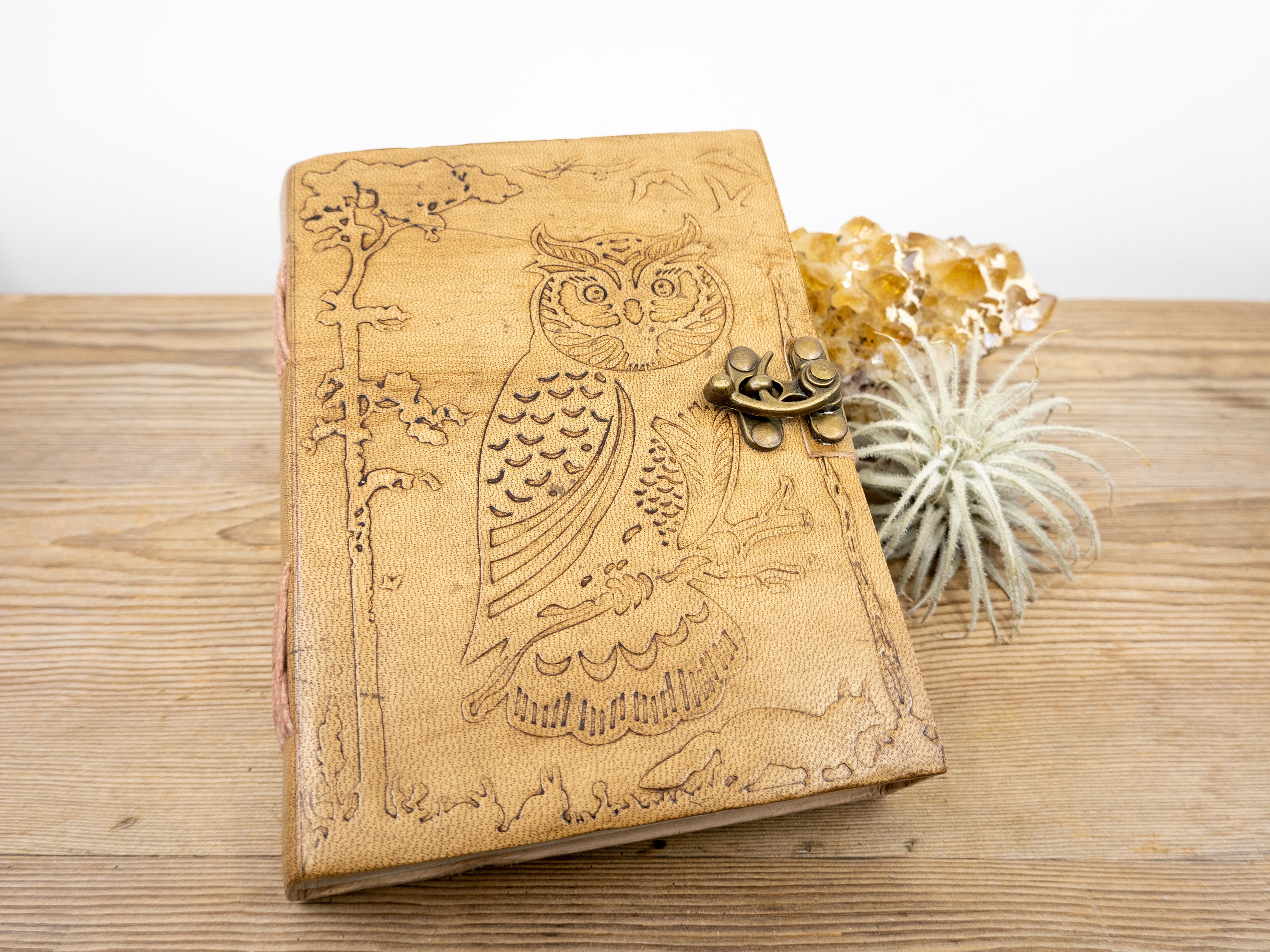 OWL Leather JOURNAL 5x7 Journal With Latch Closure Etsy