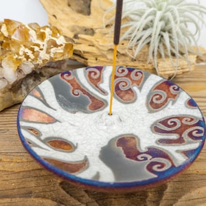 TREE OF LIFE Stick Incense Holder | Raku Pottery Incense Holder