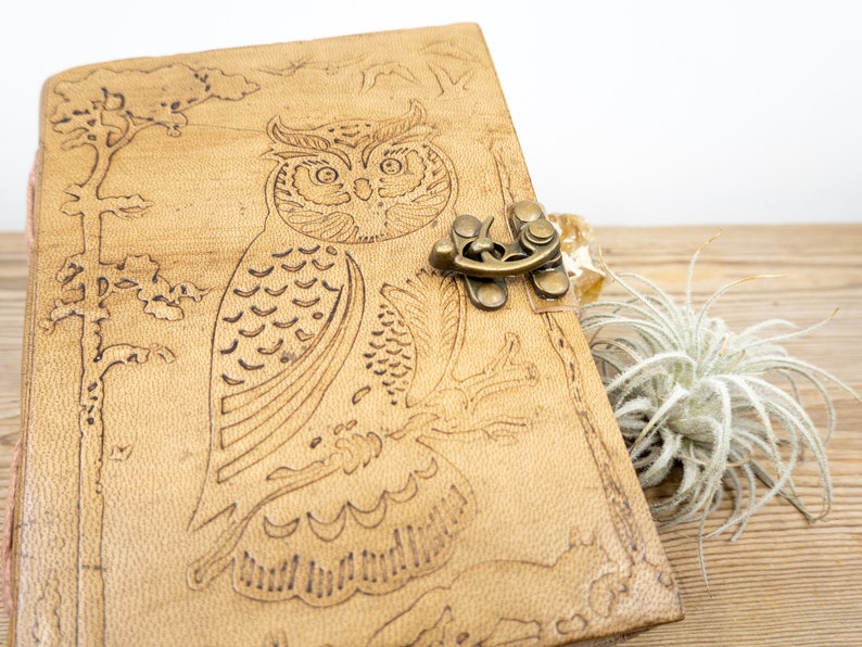 OWL Leather JOURNAL 5x7 Journal With Latch Closure Etsy