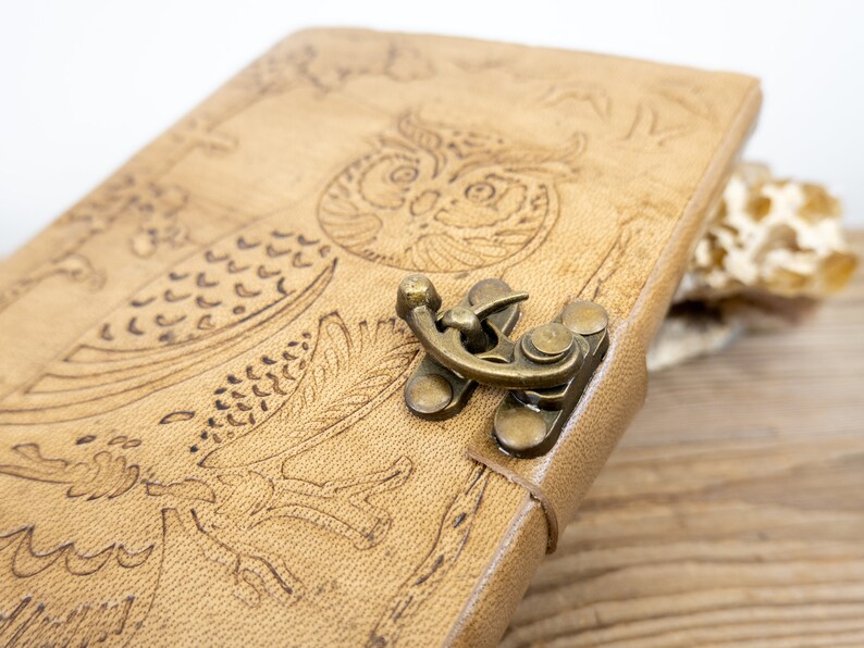 OWL Leather JOURNAL 5x7 Journal With Latch Closure Etsy