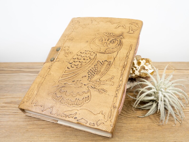 OWL Leather JOURNAL 5x7 Journal With Latch Closure Etsy