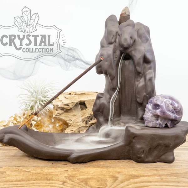 Backflow Incense Burner Crystal Etsy