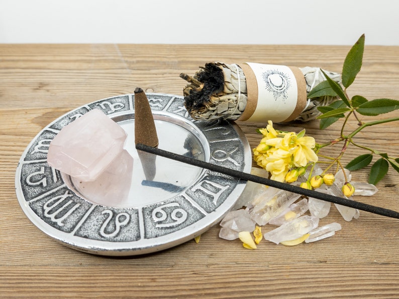 ZODIAC Metal Candle Holder/tray Incense Holder Zodiac Etsy