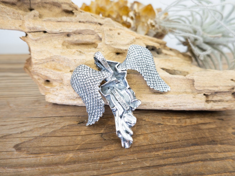 Sterling Silver ANGEL Large ANGEL Silver Pendant Large Detailed Angel Pendant
