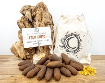 PALO SANTO Backflow Incense Cones | 24 Cone Set | BackFlow Incense