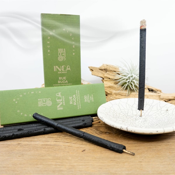 RUE Premium Stick Incense |  Hand Crafted Incense Sticks | Inca Aromas Brazilian Incense Sticks | Long Burning Incense Sticks