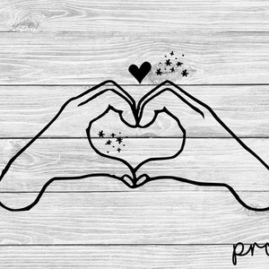 Mãos de coração SVG, Mãos fazendo um coração, Doodle de mãos de coração, PNG de coração fofo, Arquivo de corte, Download digital, Vinil, Cricut, PNG, Dia dos namorados