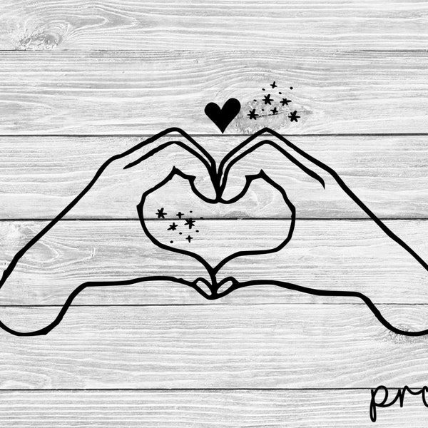 Heart Hands SVG, Hands Making a Heart, Heart Hands Doodle, Cute Heart PNG, Cut File, Digital Download, Vinyl, Cricut, PNG, Valentine's Day