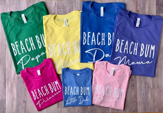 Beach Bum Shirt Family Shirts Custom Beach Shirt Beach Bum | Etsy