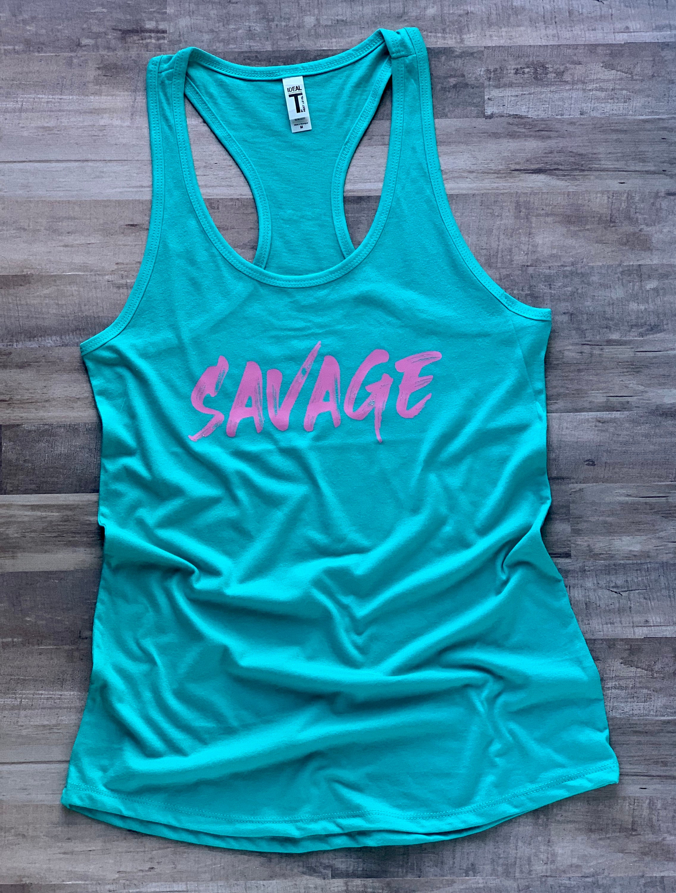 Savage Tank Top Savage Tank Graphic Tank Work-Out Shirt | Etsy