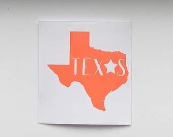 Texas State Vinyl Decal - Matte or Glossy, Car, Phone, Tumbler