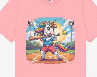 Maglietta da softball con unicorno magico - Brilla e dondola - Taglia per ragazzi - Sconti per quantità e taglie per adulti disponibili