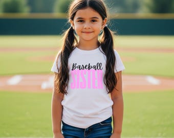 Maglietta personalizzata Baseball Sister - Taglia GIOVANI - Aggiungi il numero del giocatore! - Sconti disponibili per quantità - Colori personalizzati - Taglie per adulti disponibili
