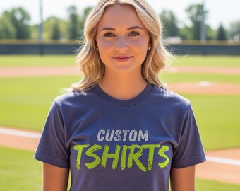 Maglietta personalizzata per la squadra di baseball: la tua squadra, i tuoi colori, il tuo logo - Magliette da allenamento per baseball - Magliette per genitori, fratelli e tifosi - Sconti all'ingrosso