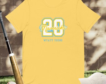 Maglietta personalizzata da giocatore di baseball: nome, numero e nome della squadra! - Mostra il tuo orgoglio per la squadra - OLTRE 75 COLORI + combinazioni di colori di stampa illimitate