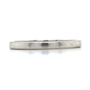 Antique Platinum Plain Platinum Wedding Band With Hand Engraving Ring Size 6